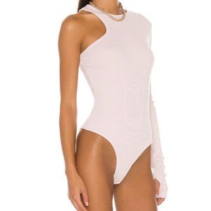 AGOLDE Bea Cutaway Rib Bodysuit Fondant